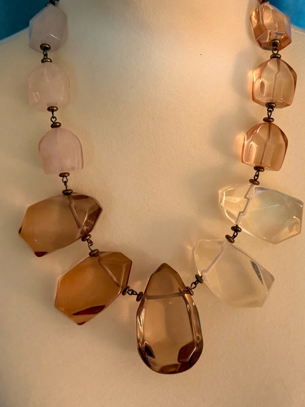 Anthropologie Resin Crystal Faceted Statement Necklace